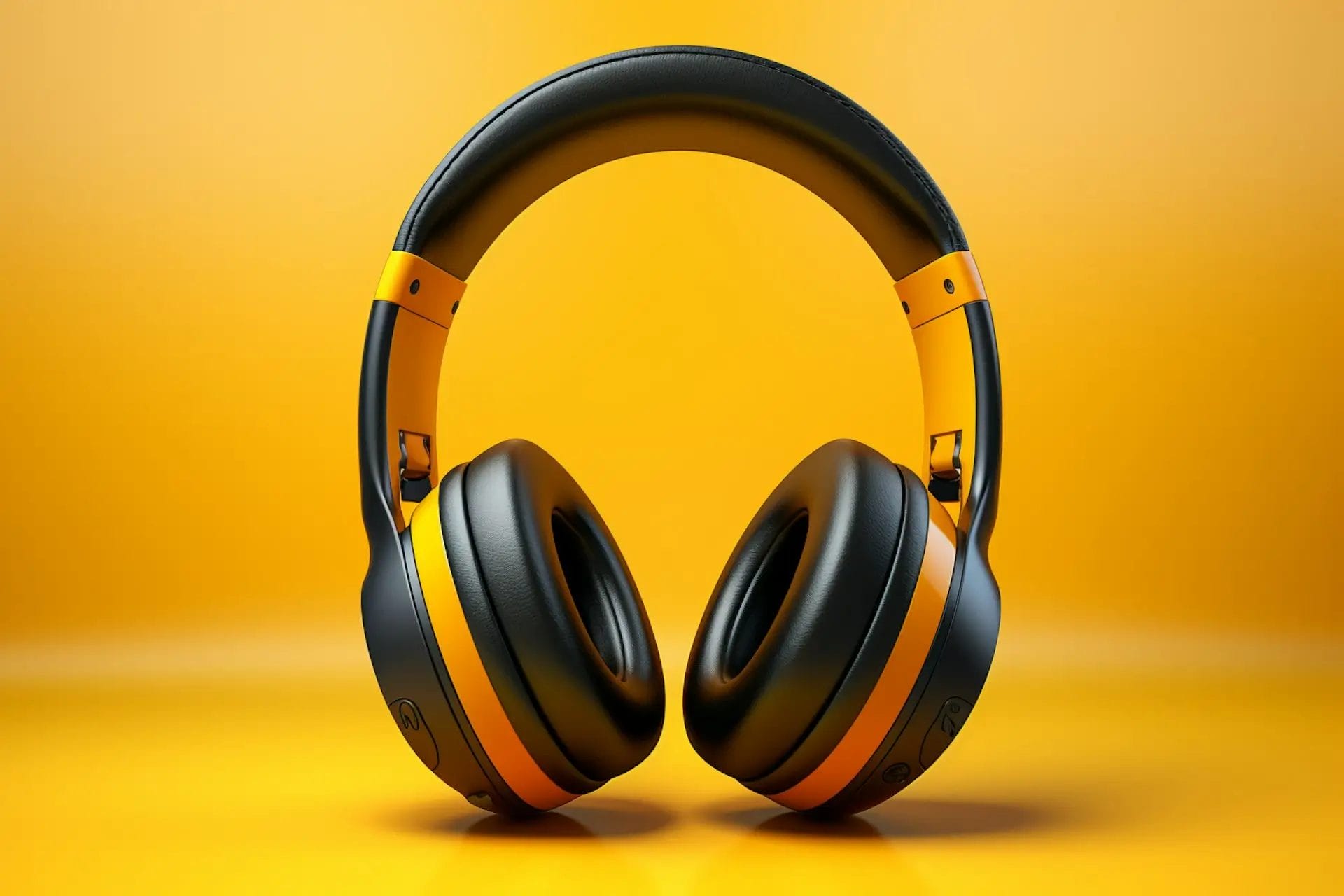 SleekCraft Over Ear Headphones in Black Yellow